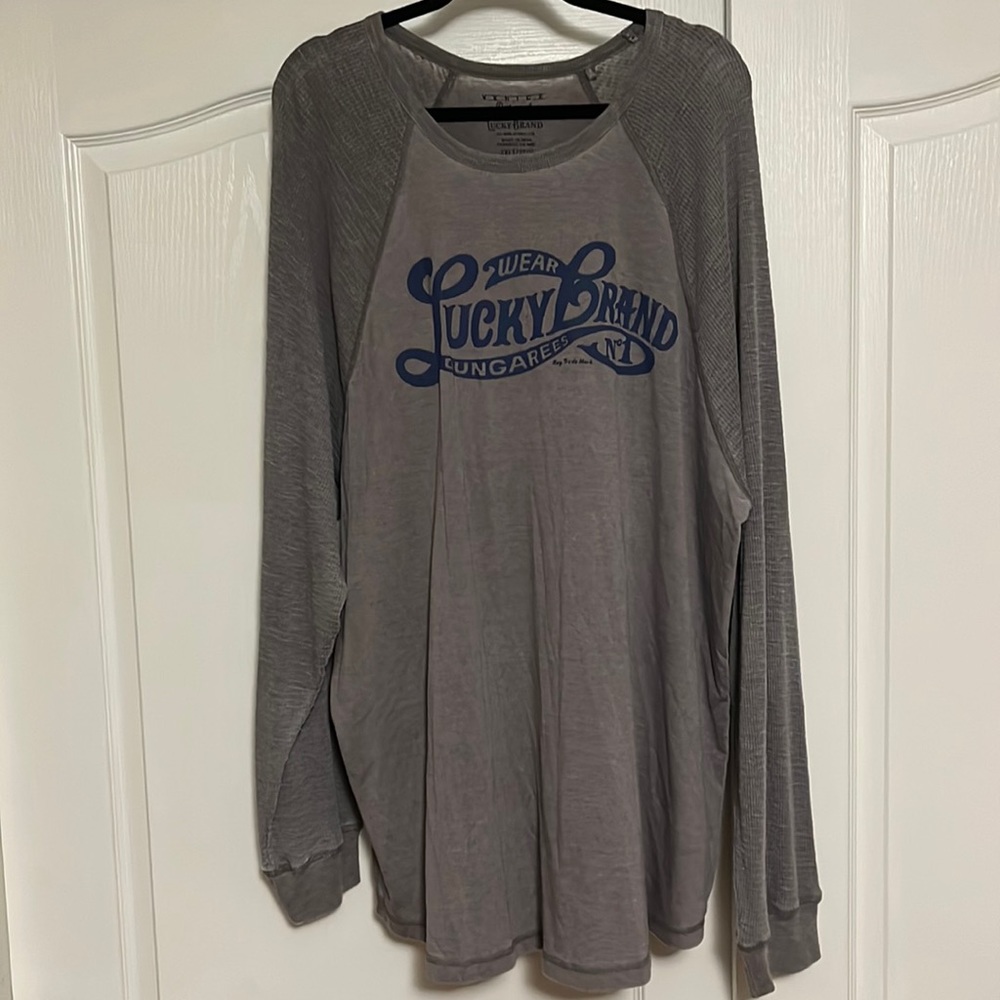 Lucky Brand 2XLT Venice Burnout LS Tee